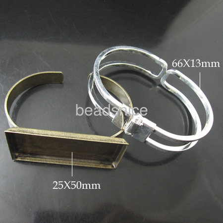 Brass Bracelet Base,Nickel-Free,Lead-Safe,